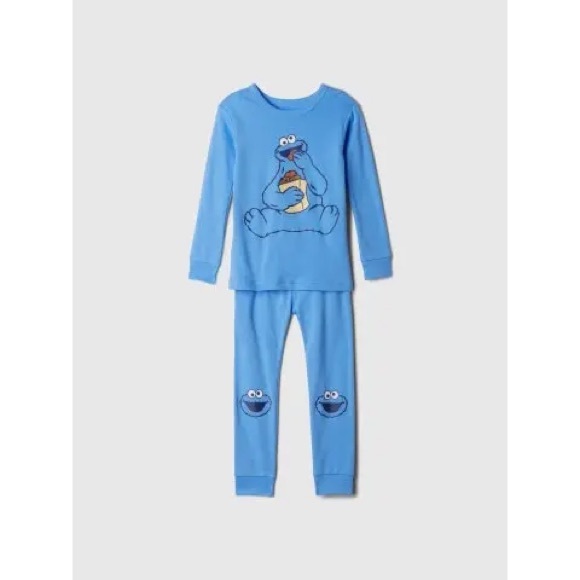 4T Gap Blue Cookie Monster Kids Pajamas - Picture 1 of 13